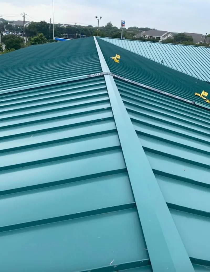 Green commercial metal roof ridge and valley for Metal Roof Repair in South River
